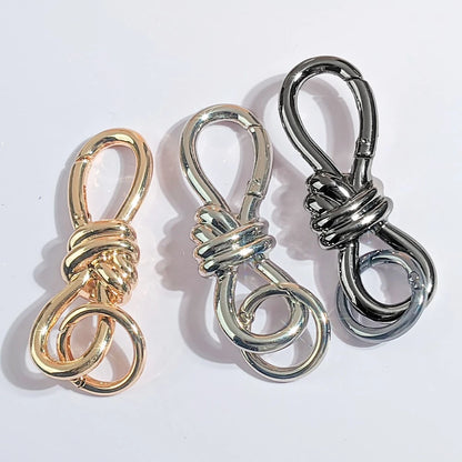 1pc Twisted Knot Bag Charm Keychain, D-Ring Keychain- High Quality Luxury Handbag Accessory, Perfect For Adding Style To Your Bag, Daily Use