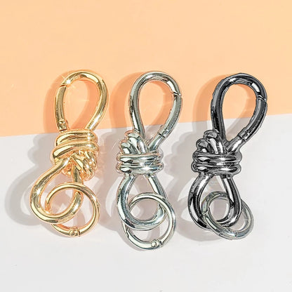 1pc Twisted Knot Bag Charm Keychain, D-Ring Keychain- High Quality Luxury Handbag Accessory, Perfect For Adding Style To Your Bag, Daily Use