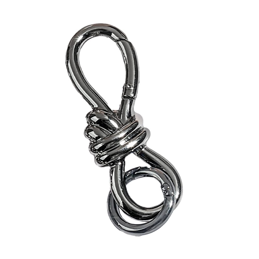 1pc Twisted Knot Bag Charm Keychain, D-Ring Keychain- High Quality Luxury Handbag Accessory, Perfect For Adding Style To Your Bag, Daily Use