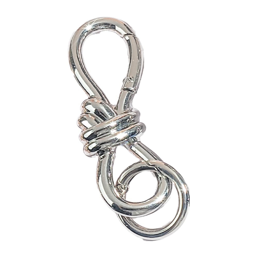 1pc Twisted Knot Bag Charm Keychain, D-Ring Keychain- High Quality Luxury Handbag Accessory, Perfect For Adding Style To Your Bag, Daily Use
