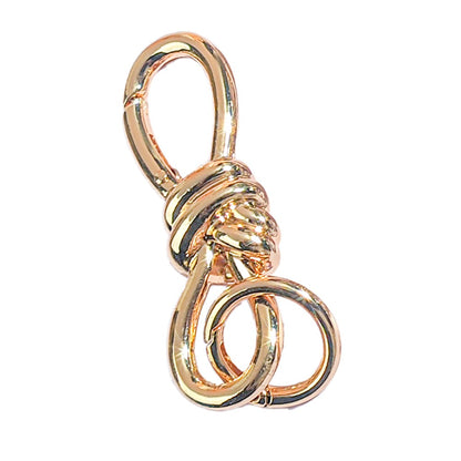 1pc Twisted Knot Bag Charm Keychain, D-Ring Keychain- High Quality Luxury Handbag Accessory, Perfect For Adding Style To Your Bag, Daily Use