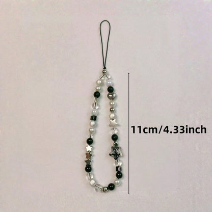 1pc Unisex Black & White Minimalist Portable Multifunctional Phone Lanyard, Bag Charm, Daily Accessory- Autumn New Arrival, Suitable For All Year Round