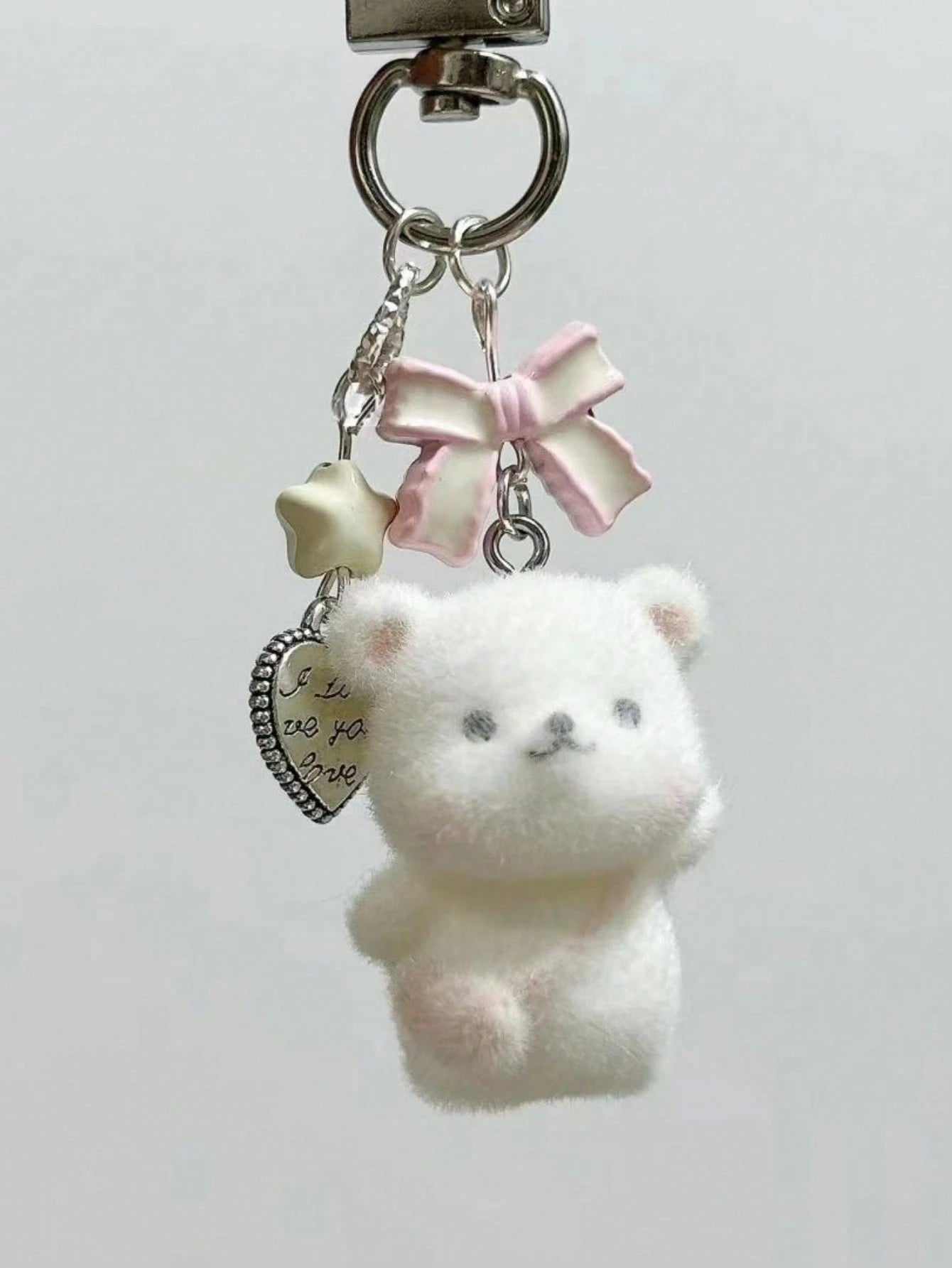 1pc Unisex Flocked Series Keychain Cute Hamster Cheese Cube Pendant Charm Accessory Bag Pendant