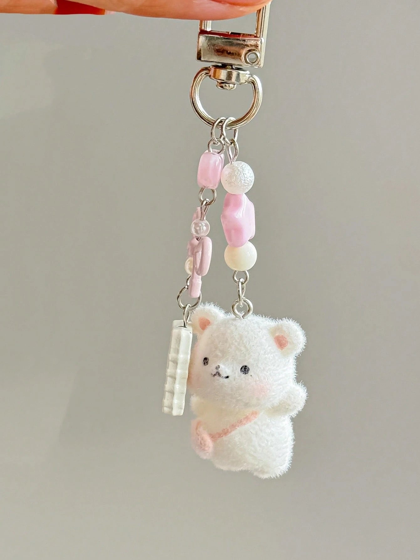 1pc Unisex Flocked Series Keychain Cute Hamster Cheese Cube Pendant Charm Accessory Bag Pendant