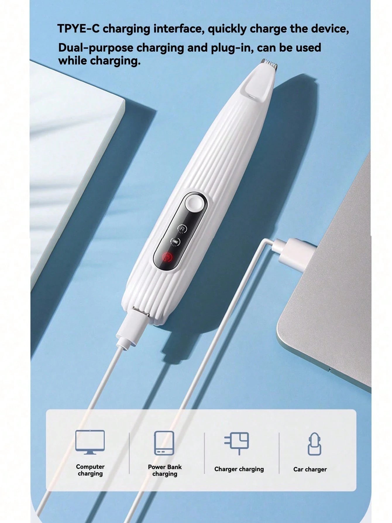 1pc USB Pet Hair Trimmer, Electric Shaver, Cat Or Dog Paw Hair Remover, Can Trim Paws, Ears, Eyes And Intimate Areas, Suitable For Daily Pet Grooming, Quiet Pet Hair Clipper- USB Rechargeable, Waterp