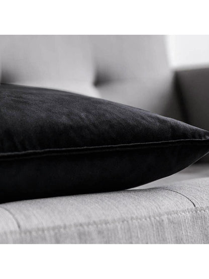 1pc Velvet Edge Pillow Cover Solid Color Square Cushion Case For Sofa, Bedroom, Car 18x18 Inch (45x45cm)