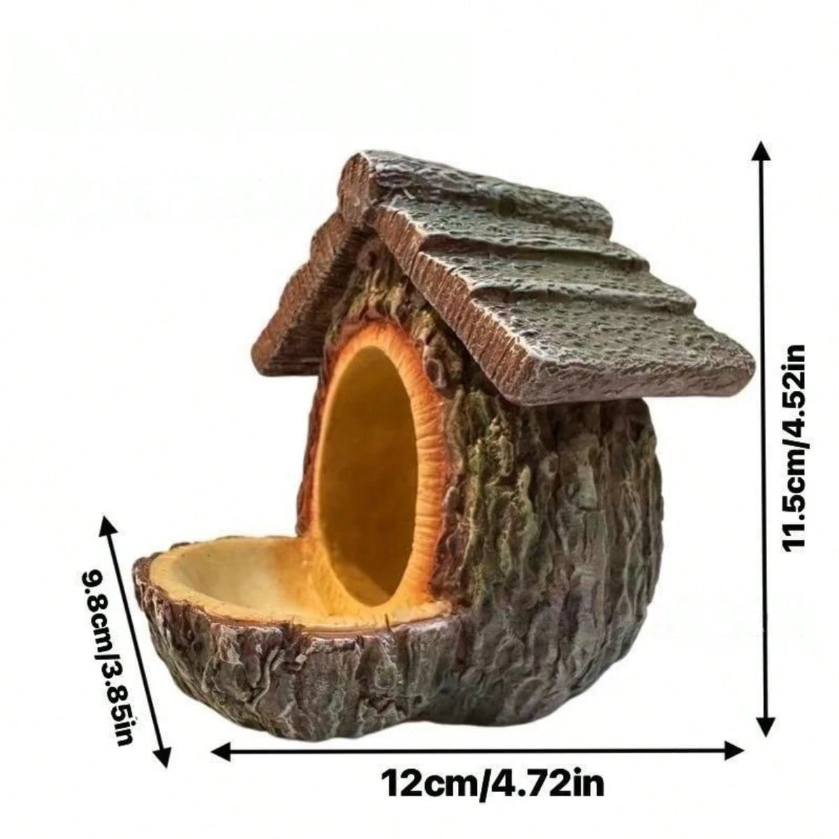 1pc Vintage Tree Stump Hanging Bird Feeder, Faux Tree Bark Wooden Bird Feeding Station, Outdoor Garden Birdwatching Decor Bird Feeding Supplies