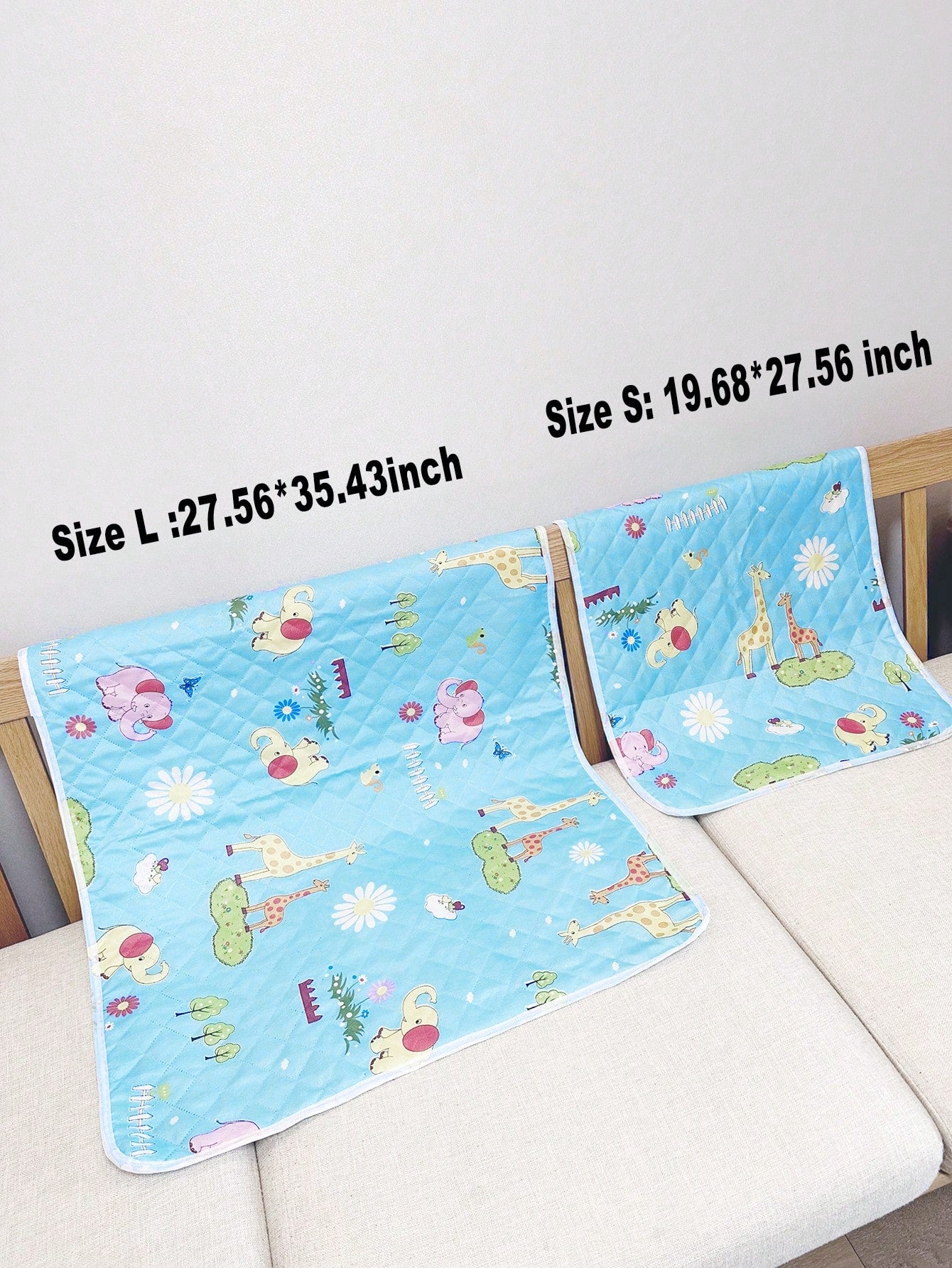 1pc Waterproof, Washable And Breathable Blue Animal Pattern Incontinence Pad For Baby, Elderly And Girl Baby Shower Family Decorations Gifts