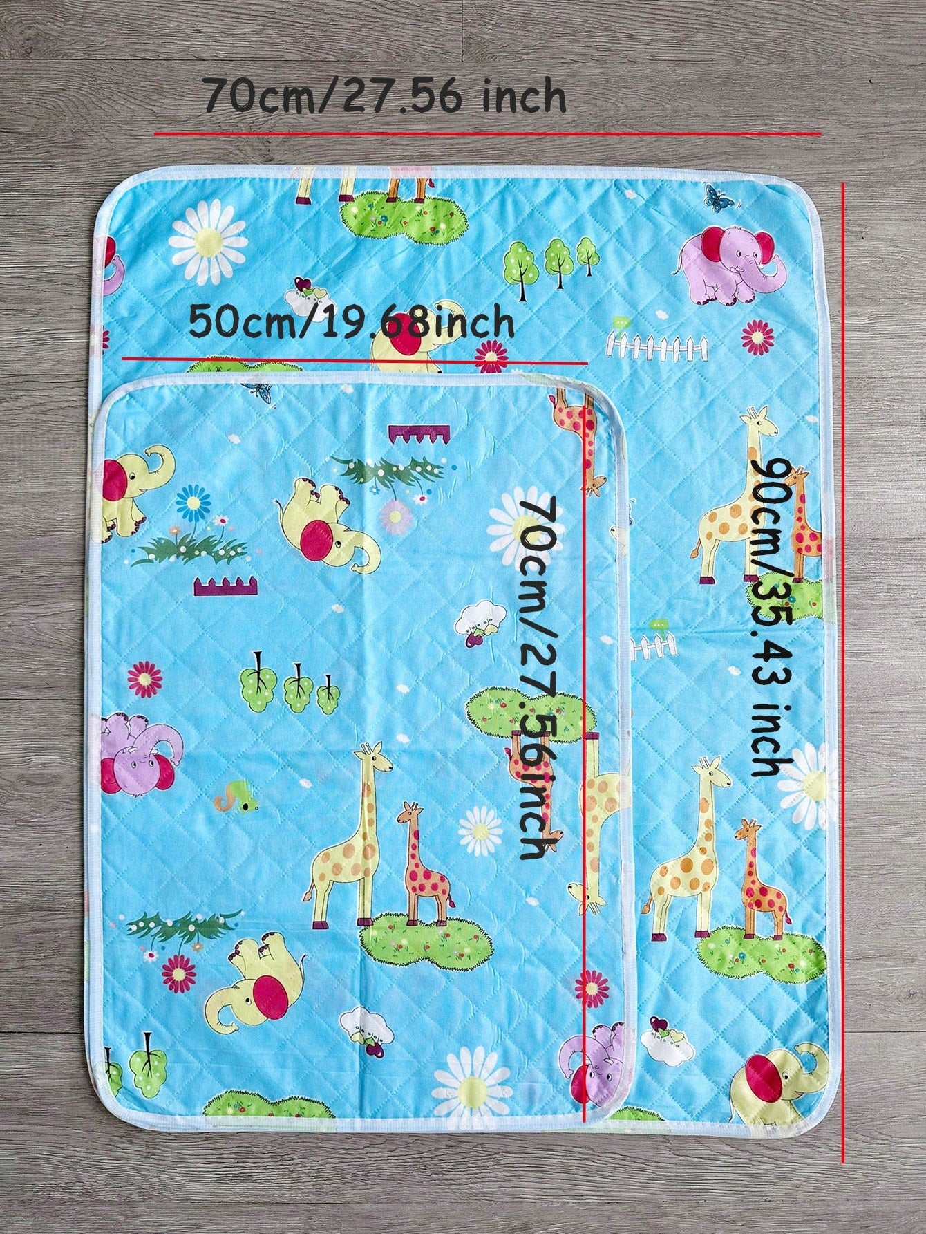 1pc Waterproof, Washable And Breathable Blue Animal Pattern Incontinence Pad For Baby, Elderly And Girl Baby Shower Family Decorations Gifts