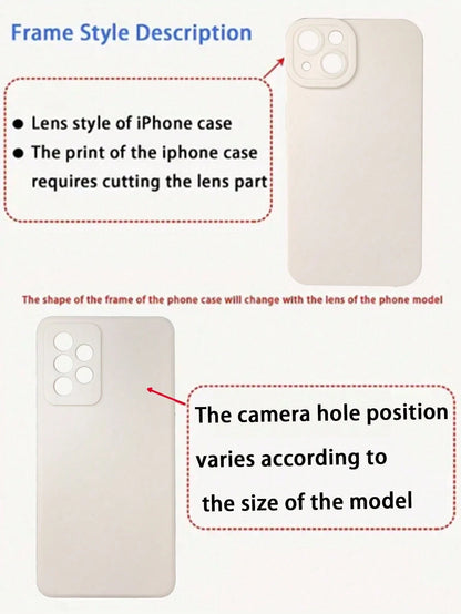 1pc White Floral Elements Fashion Shock-Proof Anti-Scratch Phone Case, Compatible With IPhone 16/11/16Pro/16Plus/16ProMax/16E/15ProMax/13/14/12/XS/XR/7G/8P, Galaxy S25/S25Plus/S25Ultra/A16/A36/A26/A56
