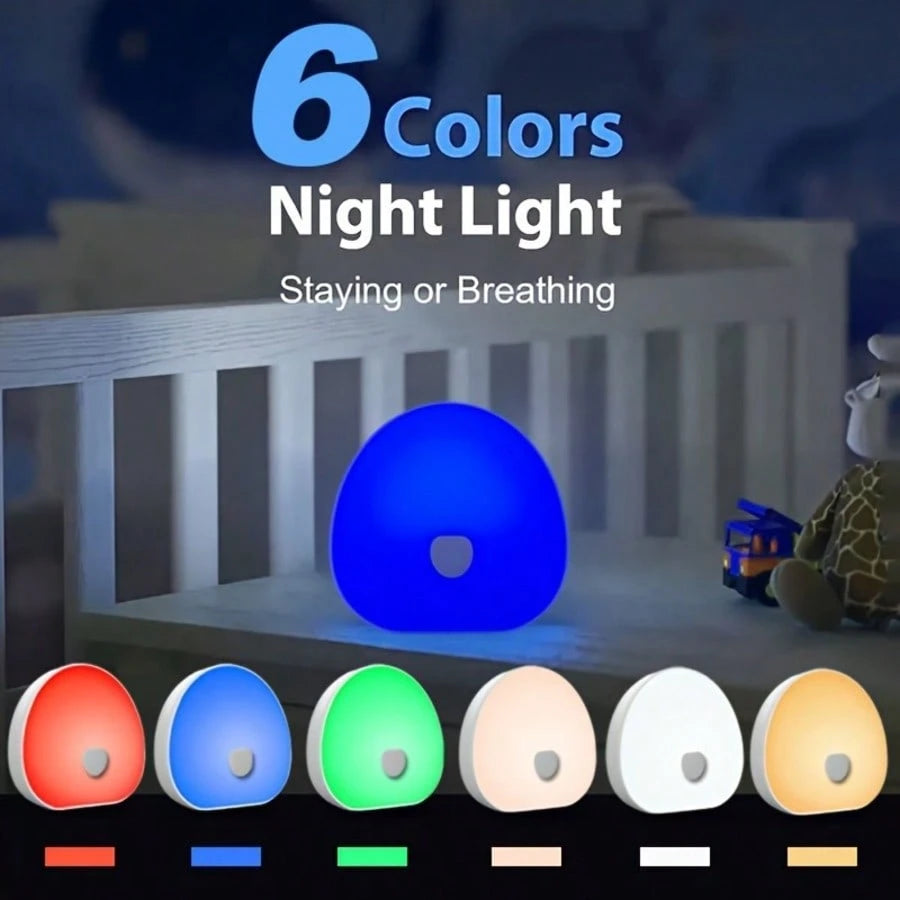 1pc White Noise Night Light- Multiple Colors, Stepless Dimming, With Timer, Natural Soothing Sounds, Nightlight For Baby Room & Breastfeeding