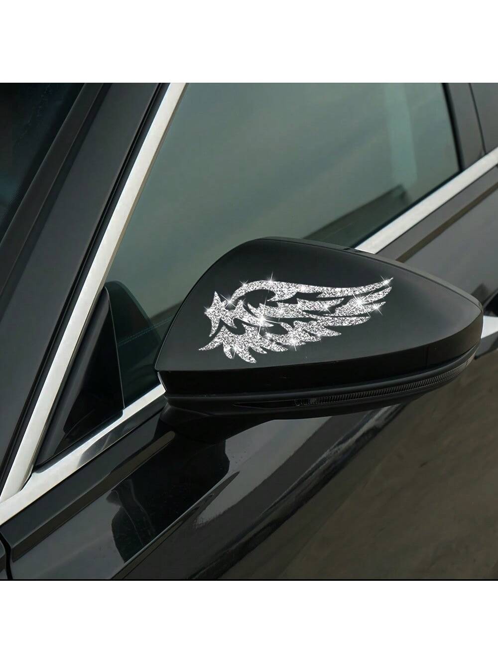 1pc Wing Shaped Glitter Sticker, Suitable For Cars, Trucks, Motorcycles, Windows And Glass, Shiny Sticker Can Cover Scratches, Easy To Use, Can Be Easily Removed Without Leaving Glue Residue When Chan