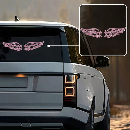 1pc Wing Shaped Glitter Sticker, Suitable For Cars, Trucks, Motorcycles, Windows And Glass, Shiny Sticker Can Cover Scratches, Easy To Use, Can Be Easily Removed Without Leaving Glue Residue When Chan