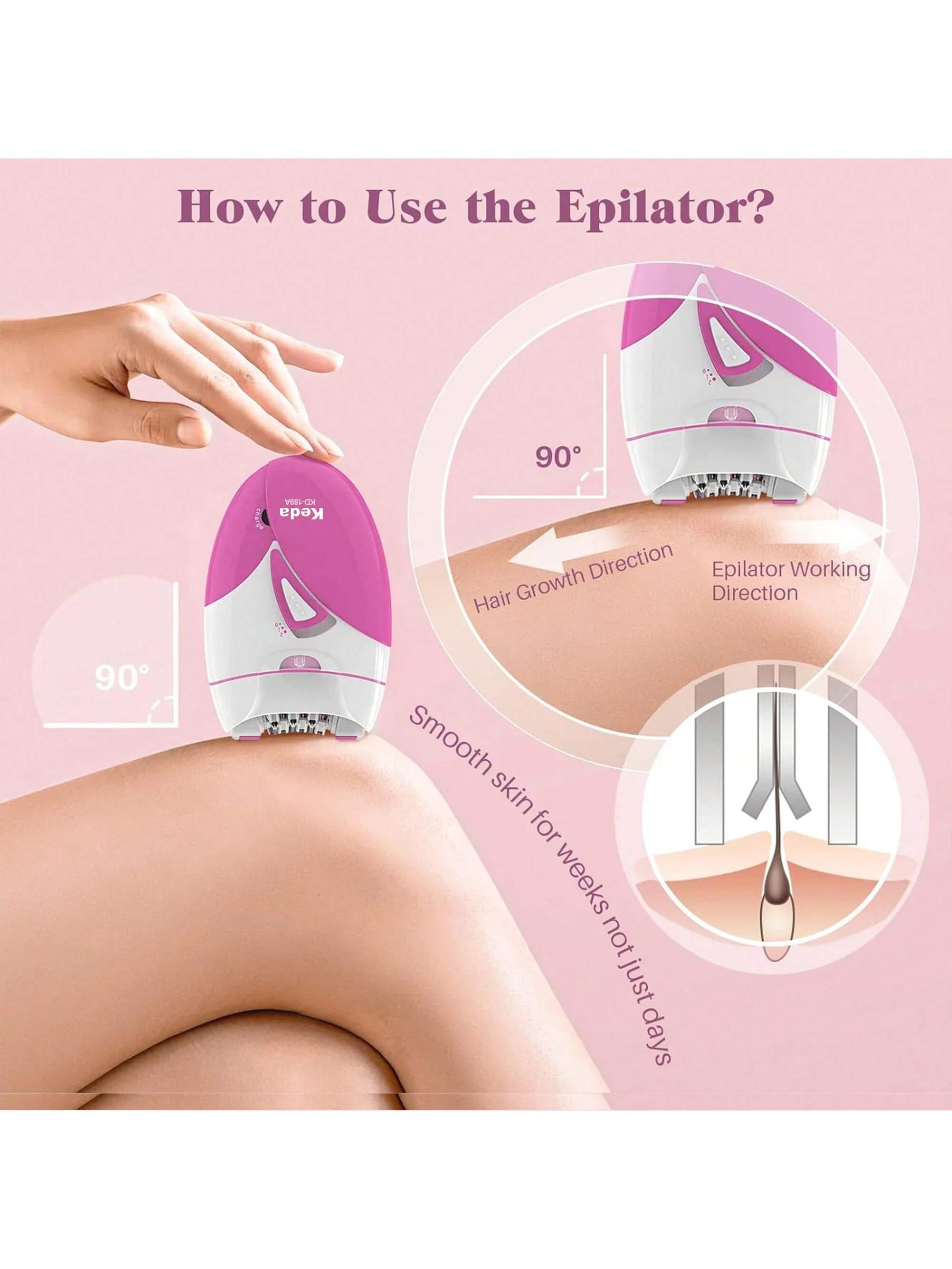 1pc Wireless Rechargeable Women's Underarm Hair Removal Device