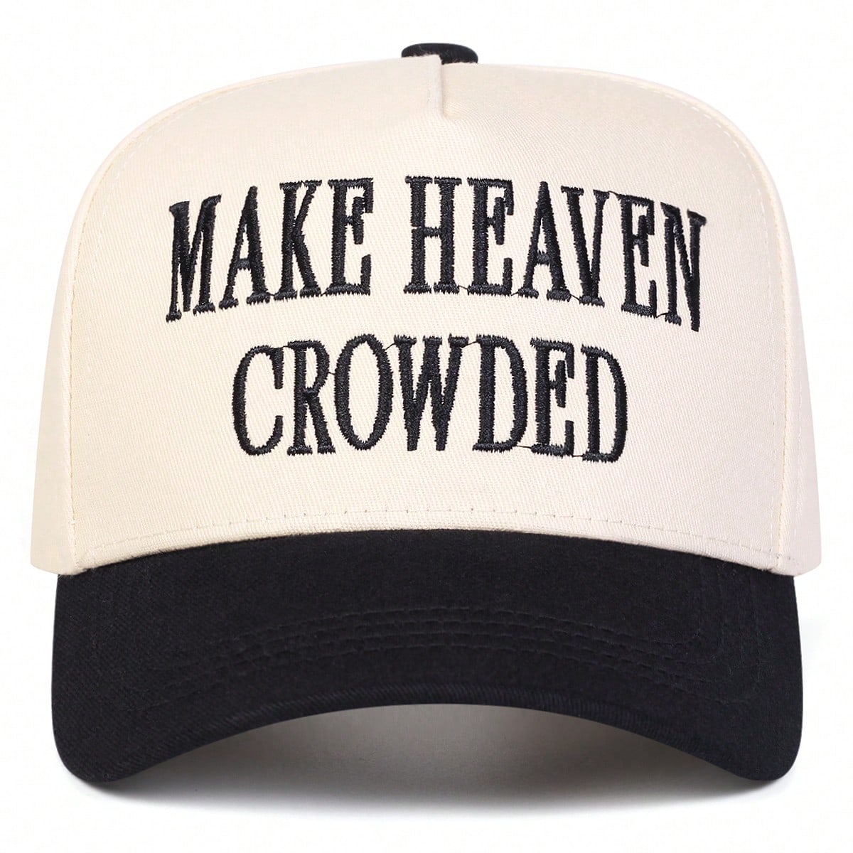 1pc Women's AKE HEAVEN CROWDED Trucker Hat, Personalized Letter Embroidery Baseball Cap, Street Fashion 5-Panel Hat, Outdoor Sun Protection Casual Hat For Spring/Autumn Travel, Beach Vacation