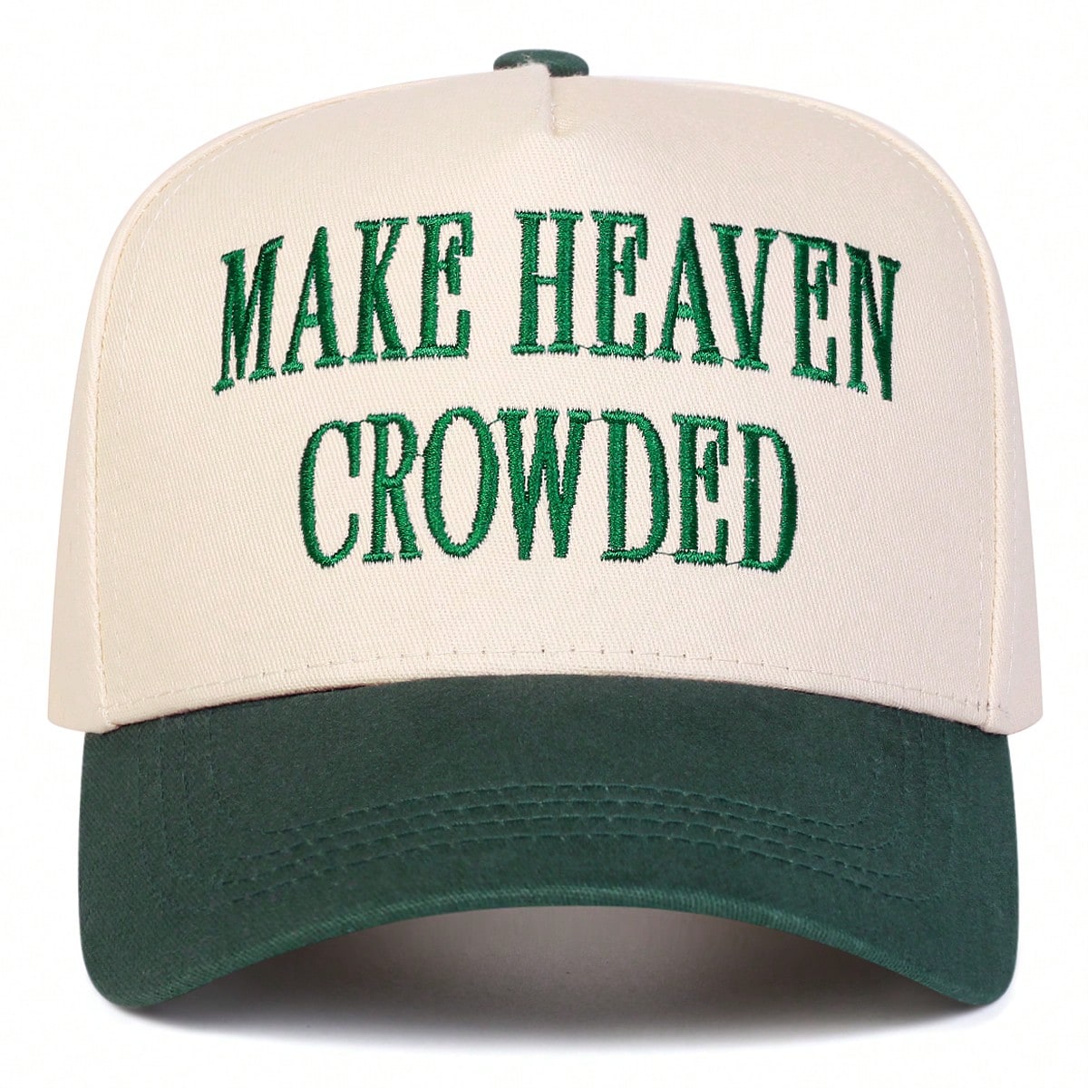 1pc Women's AKE HEAVEN CROWDED Trucker Hat, Personalized Letter Embroidery Baseball Cap, Street Fashion 5-Panel Hat, Outdoor Sun Protection Casual Hat For Spring/Autumn Travel, Beach Vacation