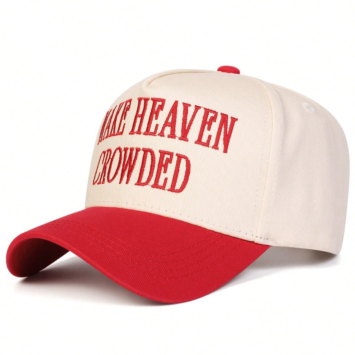 1pc Women's AKE HEAVEN CROWDED Trucker Hat, Personalized Letter Embroidery Baseball Cap, Street Fashion 5-Panel Hat, Outdoor Sun Protection Casual Hat For Spring/Autumn Travel, Beach Vacation