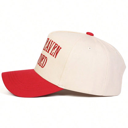 1pc Women's AKE HEAVEN CROWDED Trucker Hat, Personalized Letter Embroidery Baseball Cap, Street Fashion 5-Panel Hat, Outdoor Sun Protection Casual Hat For Spring/Autumn Travel, Beach Vacation