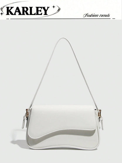 1pc Women's Minimalist Solid Color Crossbody Bag, PU Leather Textured Flap Shoulder Bag, Handbag, Messenger Bag, Suitable For Work, Business, Commute, Outdoor, Travel. Bag Size: 27*15*6cm