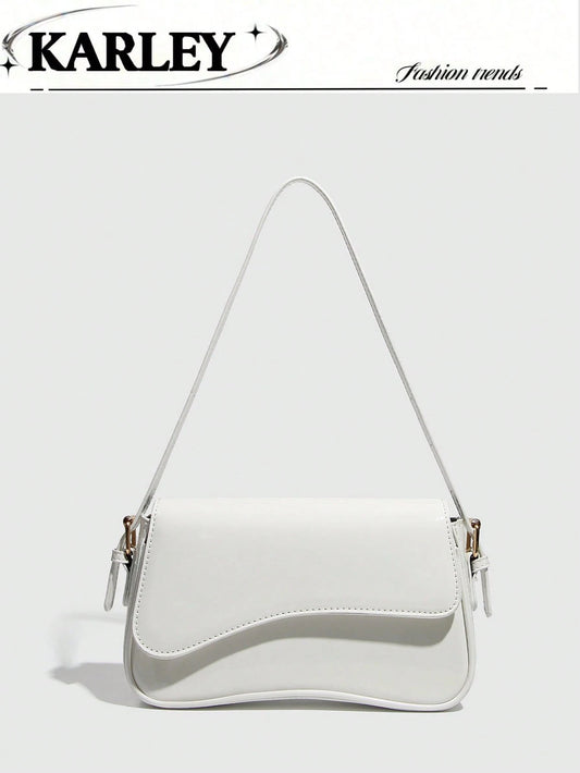 1pc Women's Minimalist Solid Color Crossbody Bag, PU Leather Textured Flap Shoulder Bag, Handbag, Messenger Bag, Suitable For Work, Business, Commute, Outdoor, Travel. Bag Size: 27*15*6cm