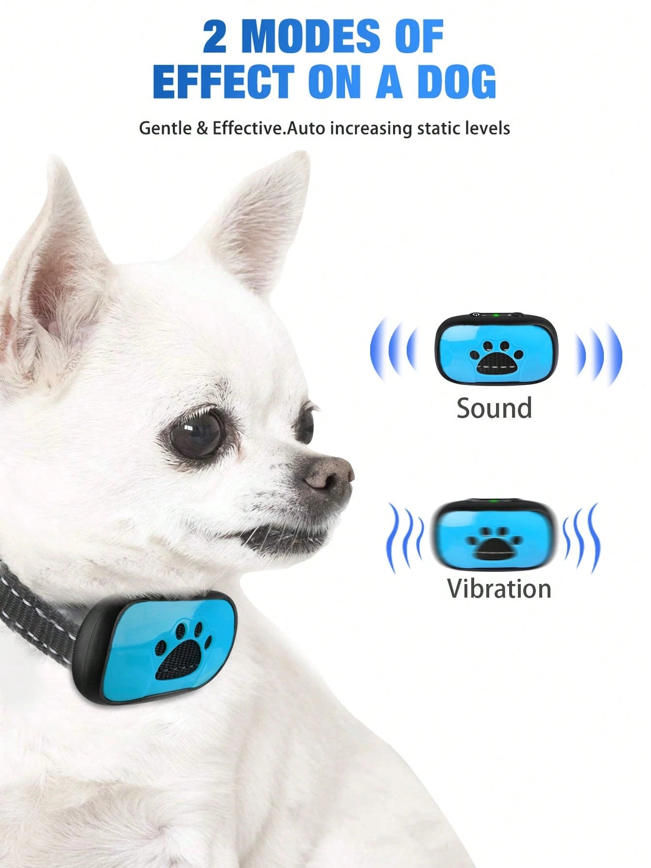 1PCS New Bark Arrester Intelligent Automatic Recognition Training Dog Vibration Anti Barking Rechargeable Bark Arrester Collar Size Can Be Used For Pets, Durable And Practical, Easy To Carry And Opera