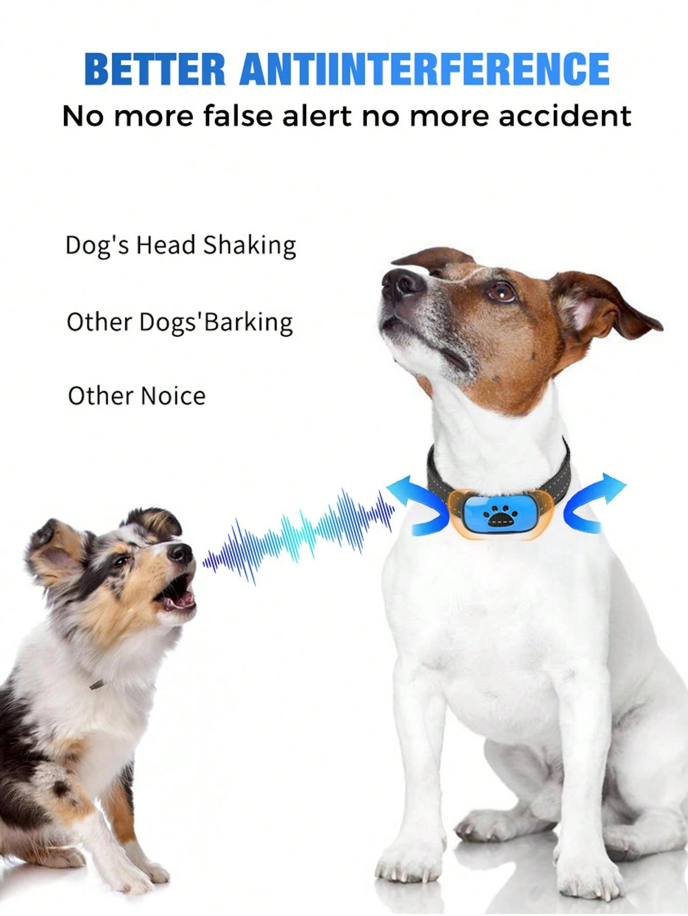 1PCS New Bark Arrester Intelligent Automatic Recognition Training Dog Vibration Anti Barking Rechargeable Bark Arrester Collar Size Can Be Used For Pets, Durable And Practical, Easy To Carry And Opera