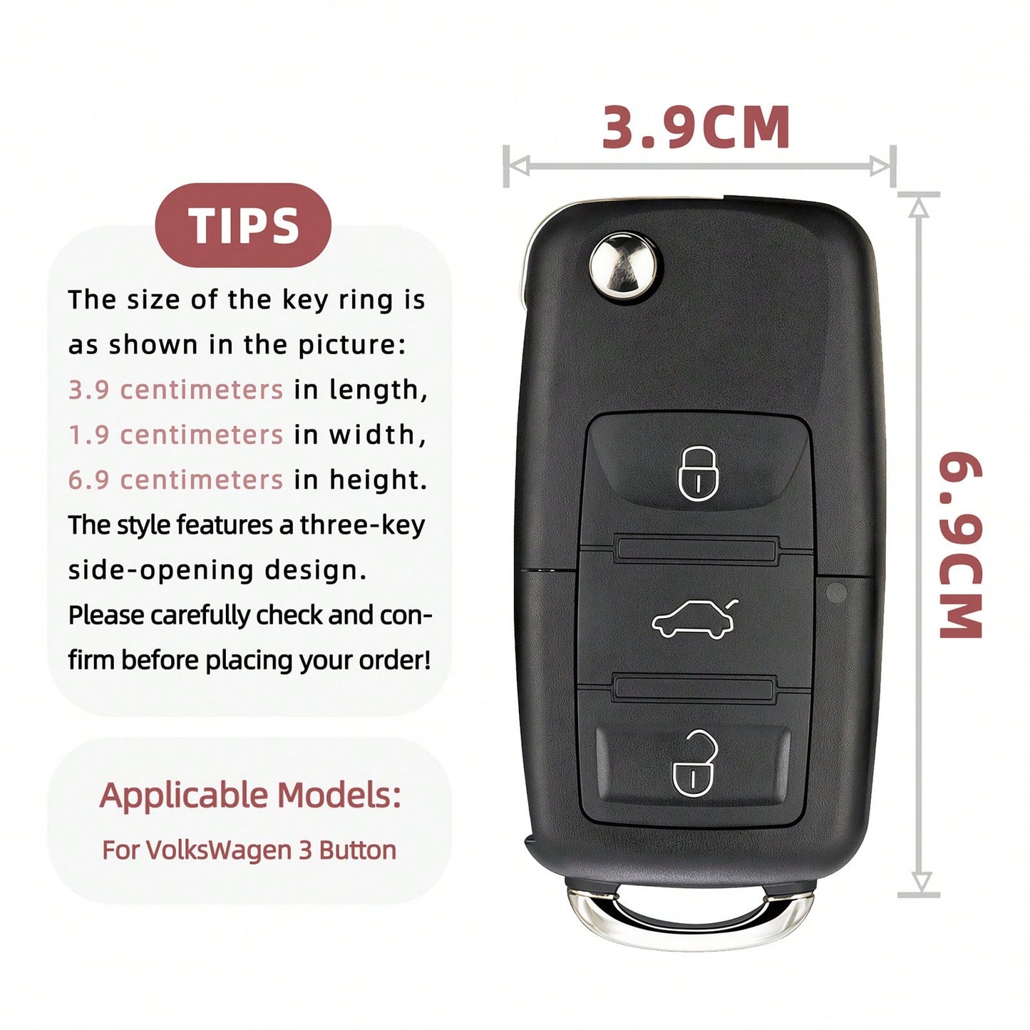 1pieza Car Key Case-Modern Print,Suitable For Jetta Mk6, Polo Mk5, Golf Mk6, Tiguan Mk1, Passat B7, Passat NMS, Caddy Mk3, Beetle, Amarok, Touran Mk1. Advanced Soft-Touch, Does Not Block Signal, Unise