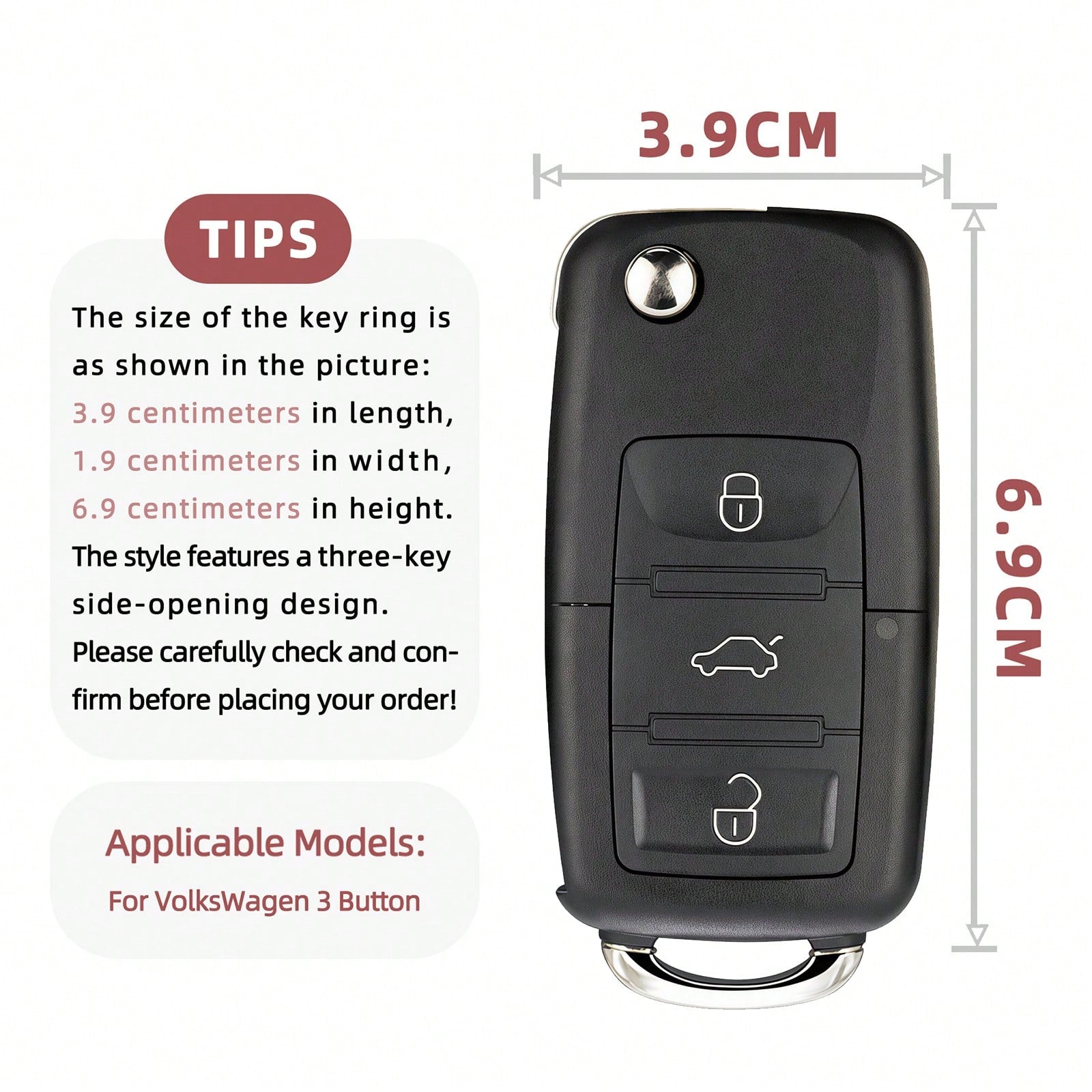1pieza Car Key Case-Modern Print,Suitable For Jetta Mk6, Polo Mk5, Golf Mk6, Tiguan Mk1, Passat B7, Passat NMS, Caddy Mk3, Beetle, Amarok, Touran Mk1. Advanced Soft-Touch, Does Not Block Signal, Unise