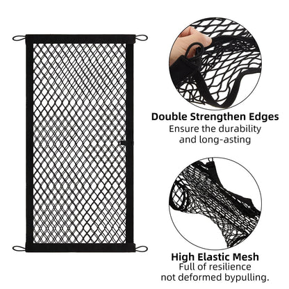 2/4/8Pcs 23.6'' X 9.8'' Universal Elastic Mesh Netting Car Pouch For Trunk RV Boats Home Cargo Storage With Screws And Hooks