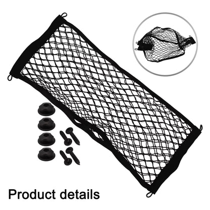 2/4/8Pcs 23.6'' X 9.8'' Universal Elastic Mesh Netting Car Pouch For Trunk RV Boats Home Cargo Storage With Screws And Hooks
