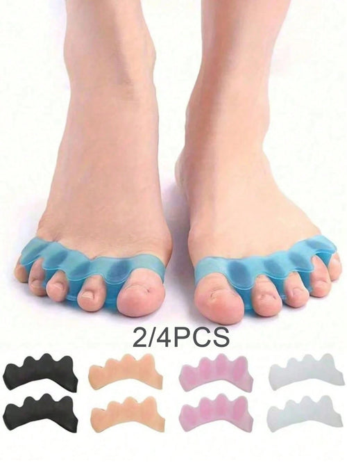 2/4/8pcs Soft Silicone Toe Separators, Reusable Toe Spacers For Foot Correction And Protection, Alcohol-Free