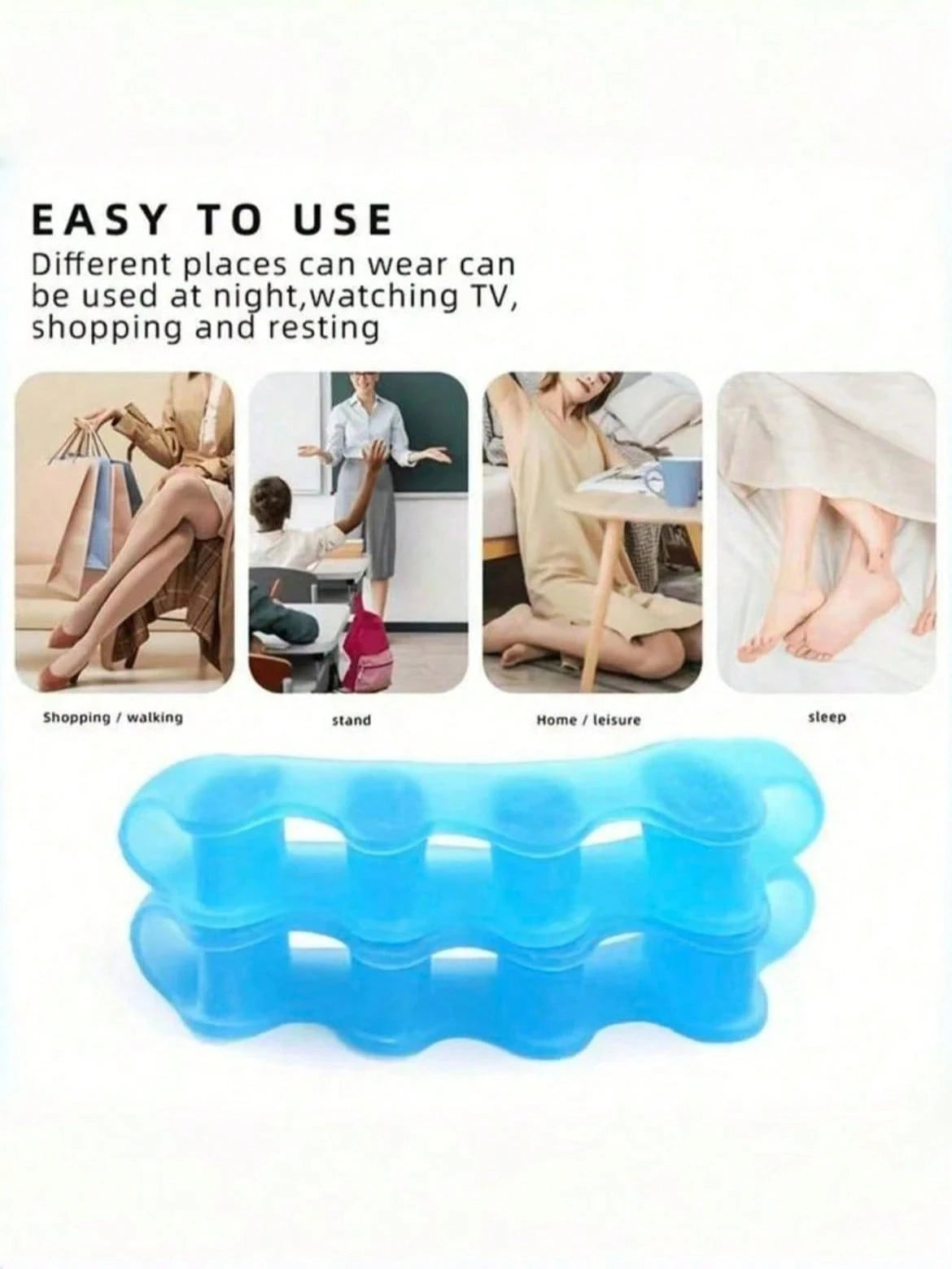 2/4/8pcs Soft Silicone Toe Separators, Reusable Toe Spacers For Foot Correction And Protection, Alcohol-Free