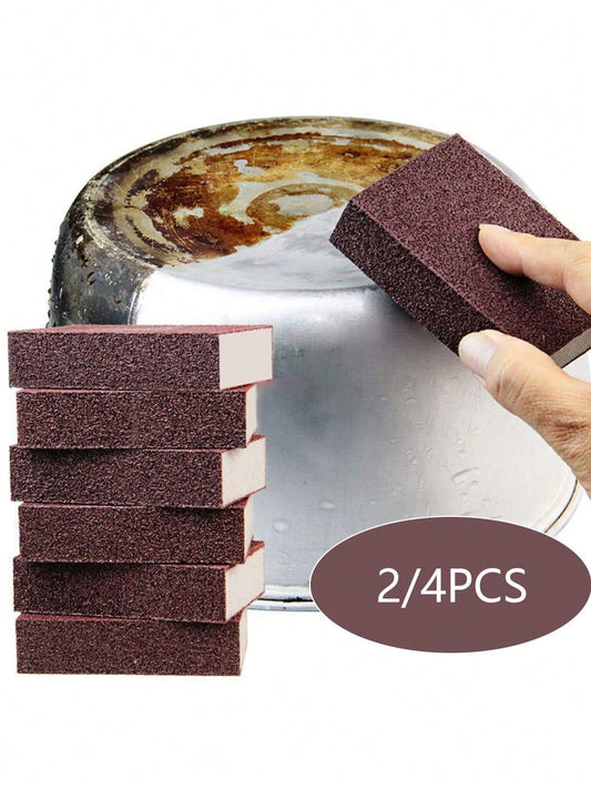 2/4pcs Magic Sponge Eraser Carborundum Removing Rust Cleaning Brush Descaling Clean Rub,Kitchen,Bathroom,Home,Household Suppliers