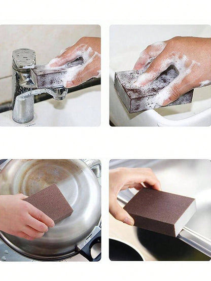 2/4pcs Magic Sponge Eraser Carborundum Removing Rust Cleaning Brush Descaling Clean Rub,Kitchen,Bathroom,Home,Household Suppliers