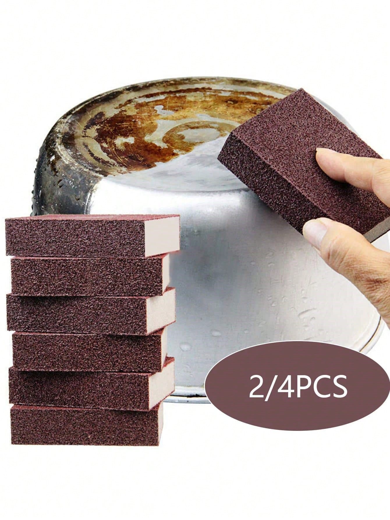 2/4pcs Magic Sponge Eraser Carborundum Removing Rust Cleaning Brush Descaling Clean Rub,Kitchen,Bathroom,Home,Household Suppliers