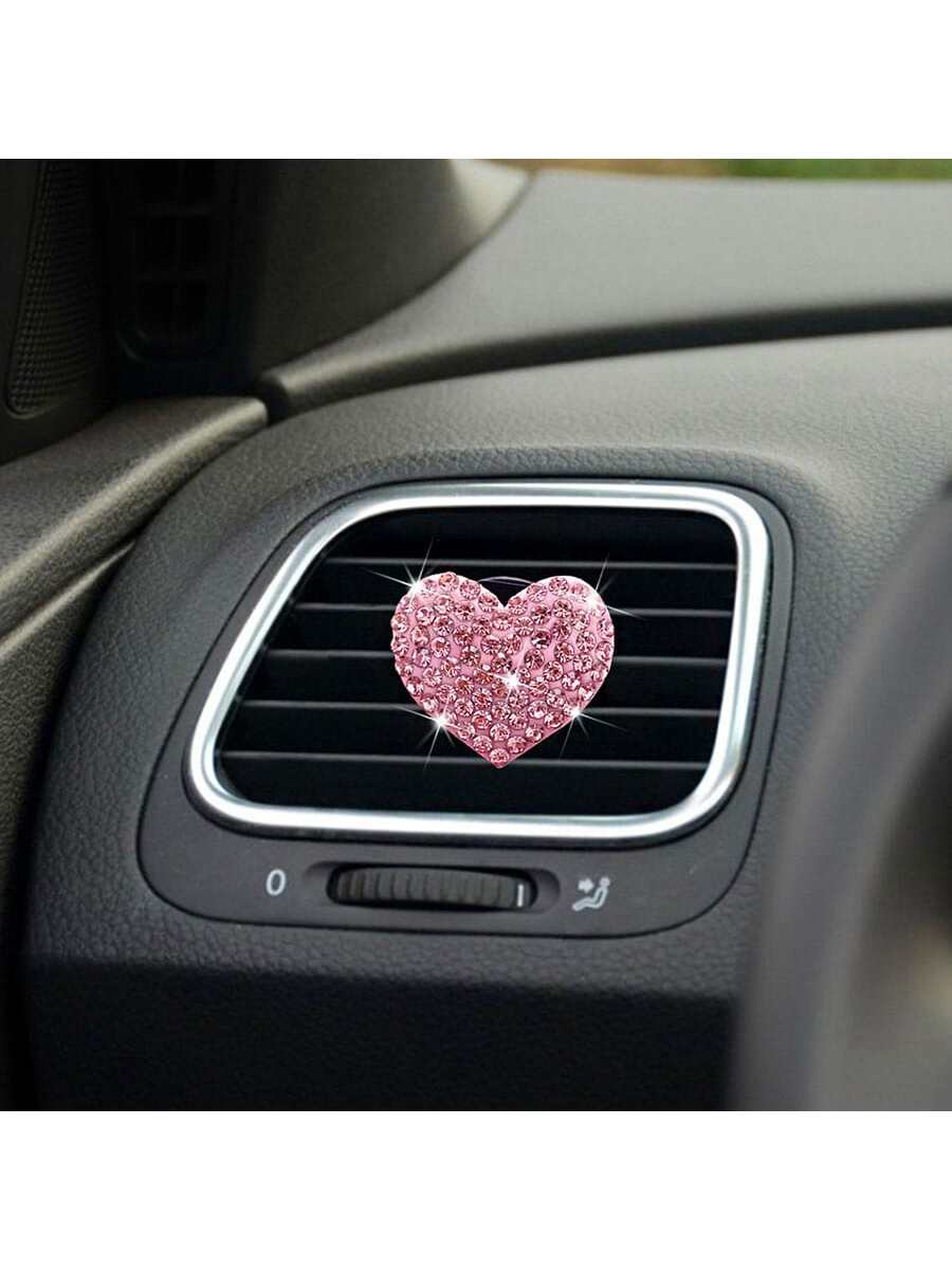 2/4pcs Rhinestone Heart & Lips Car Air Vent Aromatherapy Clip Decor, Car Interior Ornament, Car Fragrance Decoration
