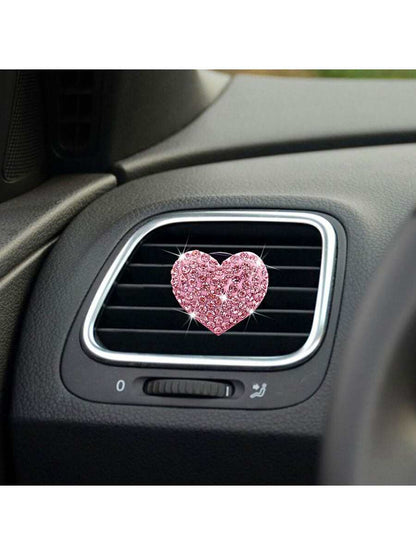 2/4pcs Rhinestone Heart & Lips Car Air Vent Aromatherapy Clip Decor, Car Interior Ornament, Car Fragrance Decoration