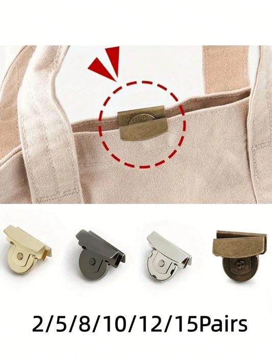 2/5/8/10/12/15Pairs Magnetic Alloy Snap Fasteners, 4 Colors- Seamless Closure For Handbags And Clothing- DIY Craft Supplies