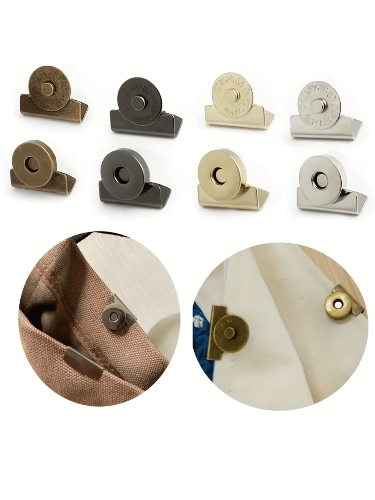2/5/8/10/12/15Pairs Magnetic Alloy Snap Fasteners, 4 Colors- Seamless Closure For Handbags And Clothing- DIY Craft Supplies