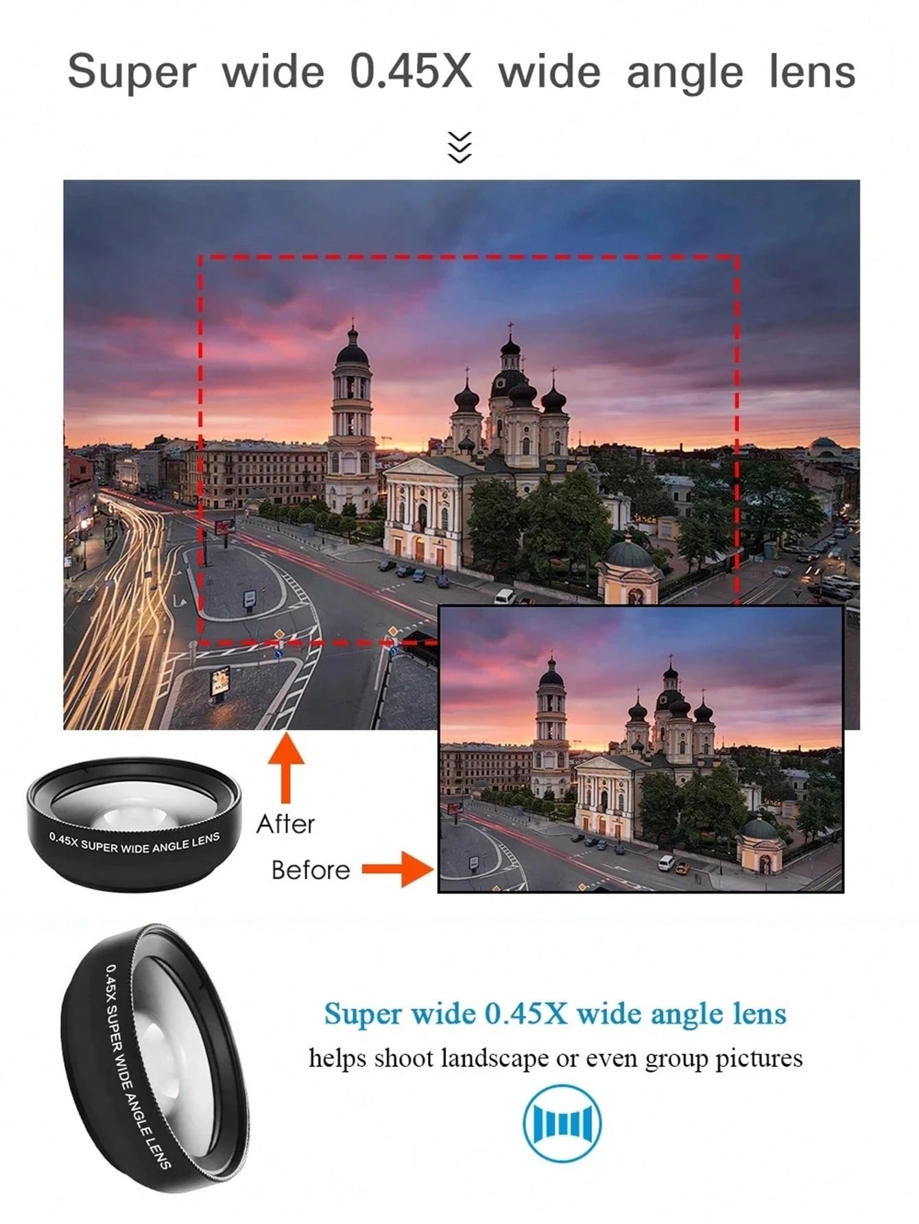 2 In 1 Phone Wide Angle Macro Clip Lens Compatible With Iphone Android Phone For Summer Vacation, Travel, Creative Photography Phone Accessories, Phone Lens