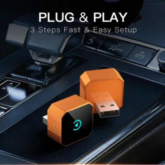 2-In-1 Wireless CarPlay Adapter And Android Auto 2026 Upgrade, Converts Wired CarPlay To Wireless, Fast Auto-Connect, Mini USB Design, With Colorful Breathing Light, Compatible With IPhone 6+/ Androi