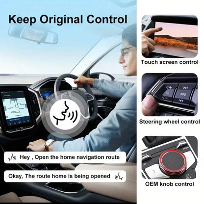 2-In-1 Wireless CarPlay Adapter And Android Auto 2026 Upgrade, Converts Wired CarPlay To Wireless, Fast Auto-Connect, Mini USB Design, With Colorful Breathing Light, Compatible With IPhone 6+/ Androi