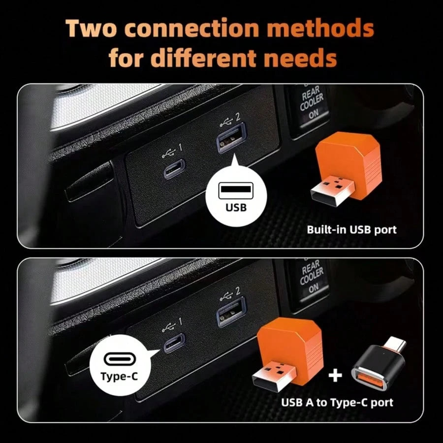 2-In-1 Wireless CarPlay Adapter And Android Auto 2026 Upgrade, Converts Wired CarPlay To Wireless, Fast Auto-Connect, Mini USB Design, With Colorful Breathing Light, Compatible With IPhone 6+/ Androi