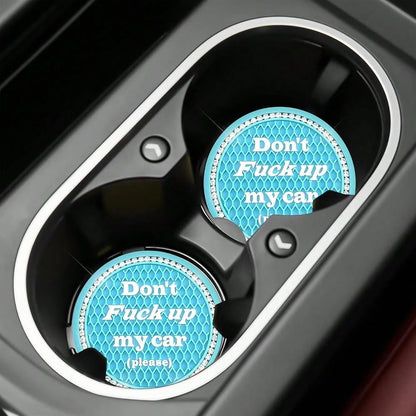 2 PCS Bling Car Cup Holder Coasters, 2.75 Inch Crystal Rhinestone Auto Cup Holder Mat Anti-Slip Drink Pad, Universal Vehicle Interior W
