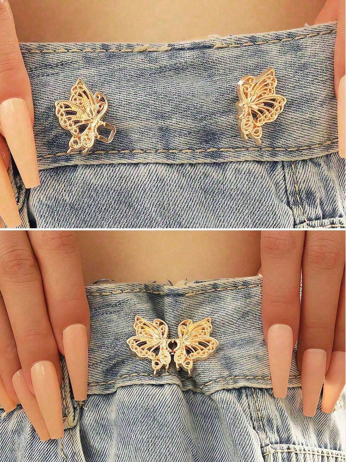 2 Sets Of 6-Petal Detachable Invisible Waist Belt Flower Buckle, Waist Cinching Buttons, Shirt Collar Pins