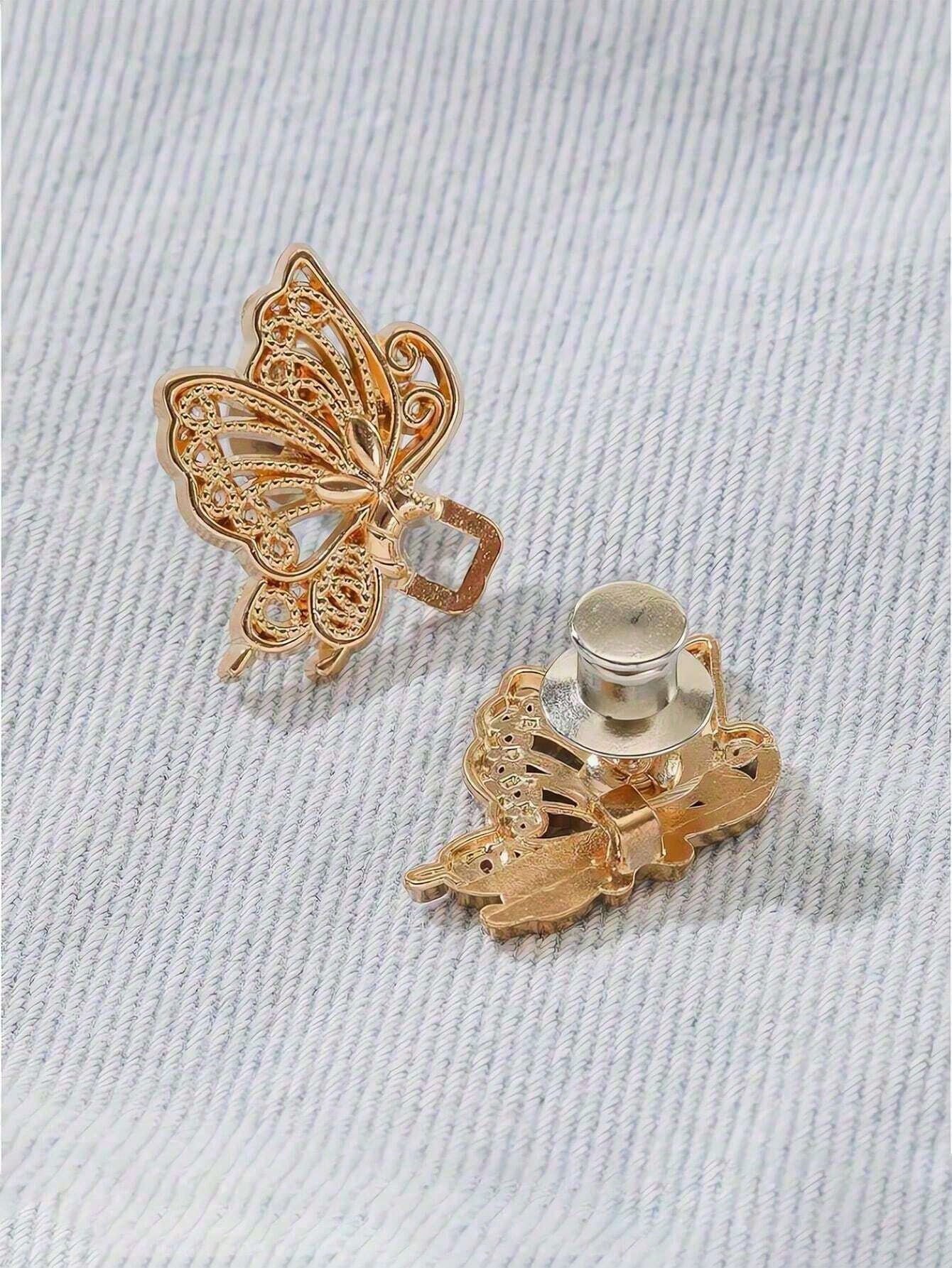 2 Sets Of 6-Petal Detachable Invisible Waist Belt Flower Buckle, Waist Cinching Buttons, Shirt Collar Pins
