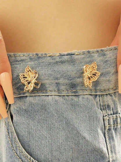 2 Sets Of 6-Petal Detachable Invisible Waist Belt Flower Buckle, Waist Cinching Buttons, Shirt Collar Pins