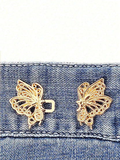 2 Sets Of 6-Petal Detachable Invisible Waist Belt Flower Buckle, Waist Cinching Buttons, Shirt Collar Pins