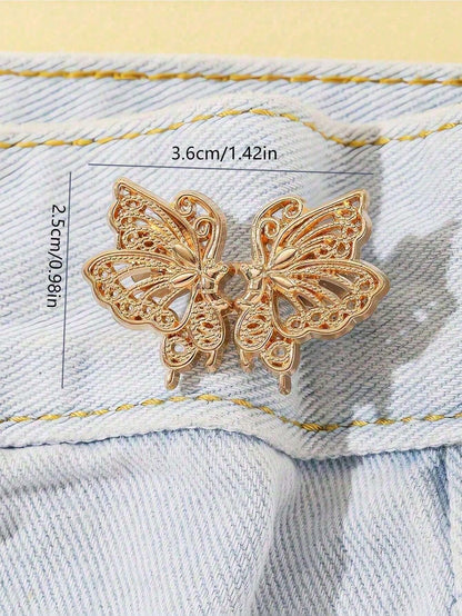 2 Sets Of 6-Petal Detachable Invisible Waist Belt Flower Buckle, Waist Cinching Buttons, Shirt Collar Pins