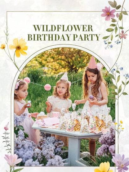 200pcs/100pcs- Wild Flower Party Glass Paper Snack Bags, Floral Candy Plastic Transparent Gift Bags, Flat Bottom Gift Bags, Suitable For Baby Shower, Bridal Shower, Birthday Party, Wedding Party Favo